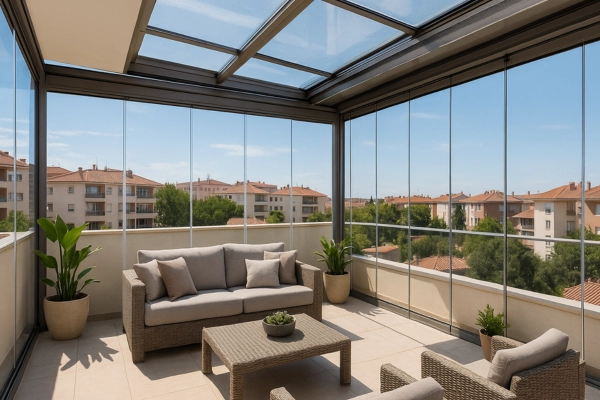 Cortinas de cristal terrazas techos fijos